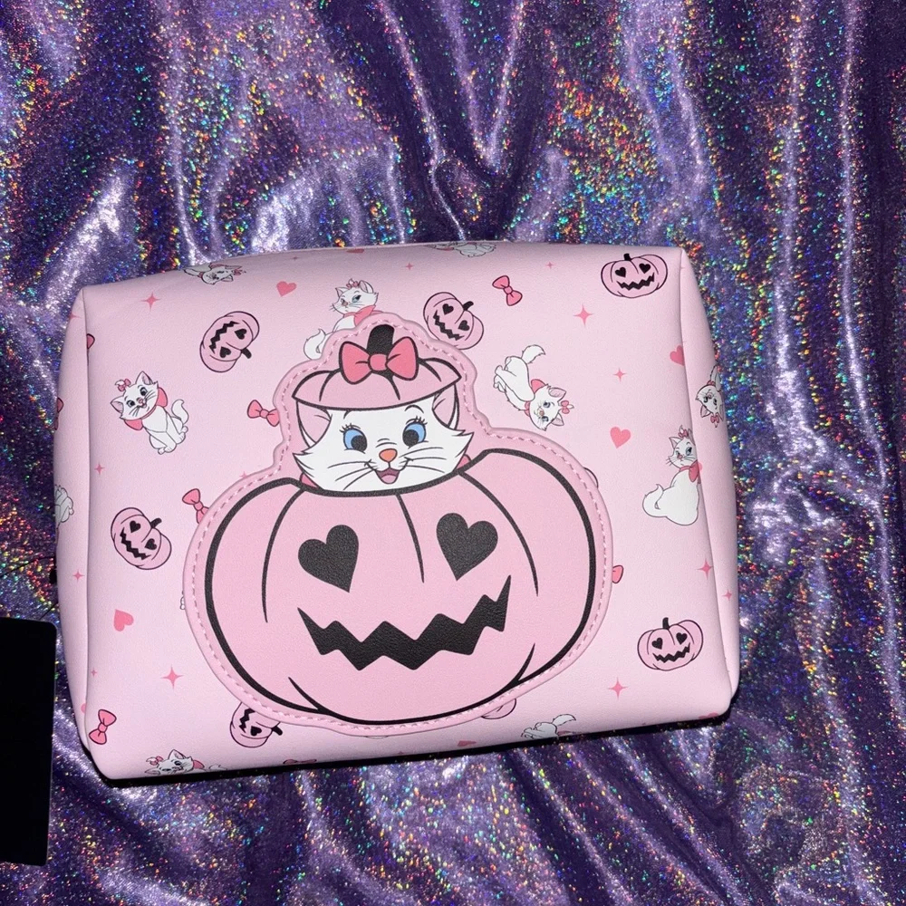 Exclusive Disney The Aristocats Marie Jack-o-Lantern Pink Cosmetic Bag